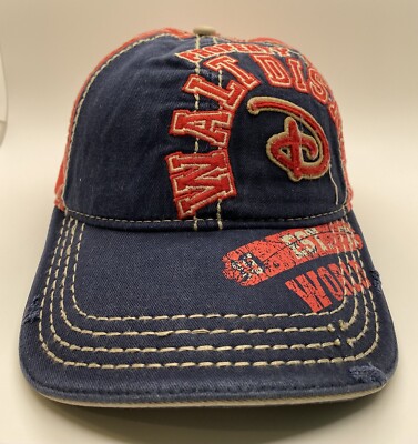 Property Of Walt Disney World Mickey Mouse Cap Hat Adult Blue 100% Cotton Nice-image