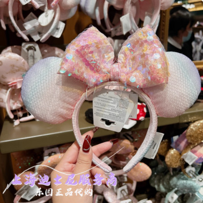 Sakura Pink Resort Minnie Ears Exclusive Shanghai Disney*Parks Headband XMAS US-image