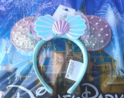 2023 Disney Parks The Little Mermaid Seashell Pearl Ear Headband NWT-image