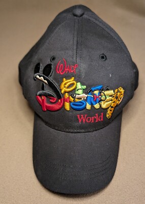 Walt Disney World colorful baseball style hat, black, OS, great condition!-image