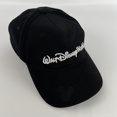 WALT DISNEY WORLD Adult BLACK One Size Fitted 1971 Stretch Casual Hat Cap-image