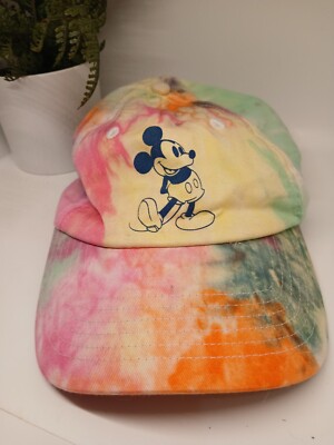 Walt Disney World Mickey Mouse Cap Tie Dye Rainbow Hat Adult Adjustable One size-image