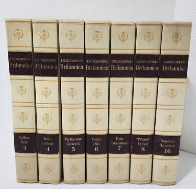 Encyclopedia Britannica Lot 1768 Vol 3-8 & 16 RARE White Edition Vintage 1966-image