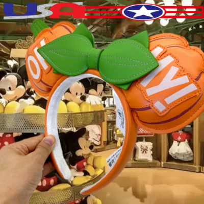 Pumpkin Halloween Headband Disney Parks Minnie Ears Oh My Loungefly US💖-image