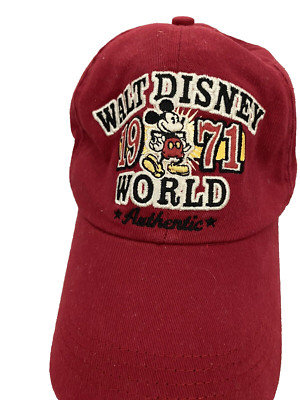 Walt Disney World 1971 Authentic Disney Mickey Mouse Red Baseball Cap Hat-image
