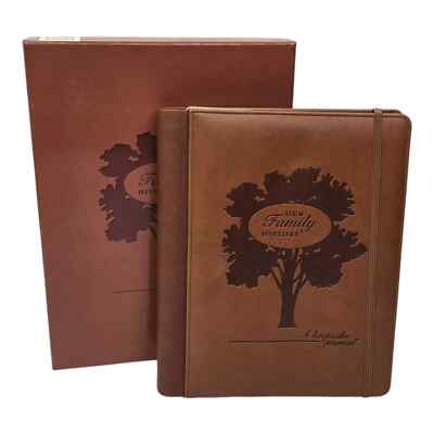 New Treads Our Family History A Keepsake Journal Italian Leather Bound NEW-image