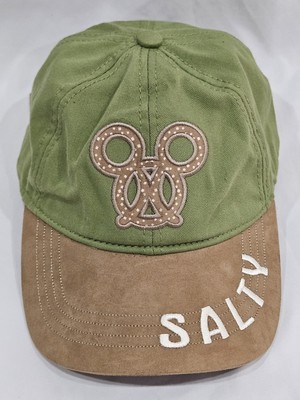 Disney Parks Salty Mickey Pretzel Basball Hat Cap Green Tan - Adult Size-image