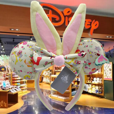 Authentic Disney*Minnie Mouse Easter Reigning Rabbits Bunny Ear Headband Posable-image