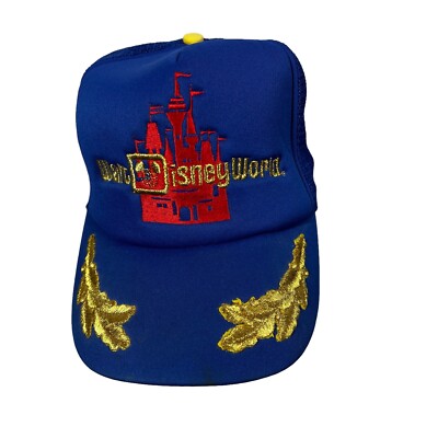 Walt Disney World cap Blue Collectors Snapback Trucker Hat 80’s Vintage-image