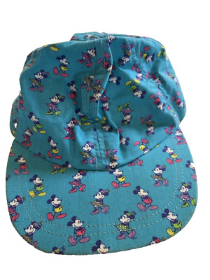 Walt Disney World Children's Hat '80s Vintage print Mickey Minnie Cap Blue-image