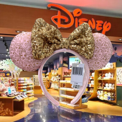 Pink & Gold Bow Princess Disney·Parks Mickey Minnie Mouse Ear Headband-image