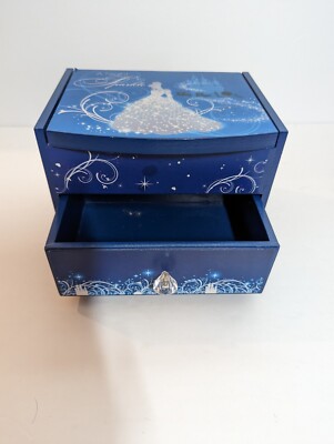 DISNEY PARKS CINDERELLA “A NIGHT TO SPARKLE JEWELRY BOX wood wooden mirror-image
