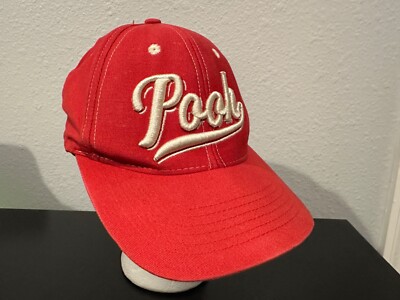Disney Winnie the Pooh Cap Raised Embroidery Lettering Red Snapback Hat Vintage-image