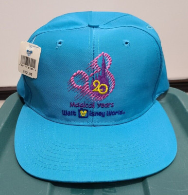 Walt Disney World 20th Anniversary Teal Blue Snapback Hat Cap NEW With Tags Mint-image