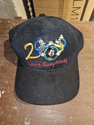 Walt Disney World Vintage 2000 Y2K Hat Strapback Cap Black Mickey Donald Goofy-image