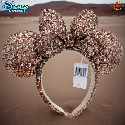 Disney Parks Brown Minnie Mouse Sequins Ears Mickey limited Ribbon Headband US-image
