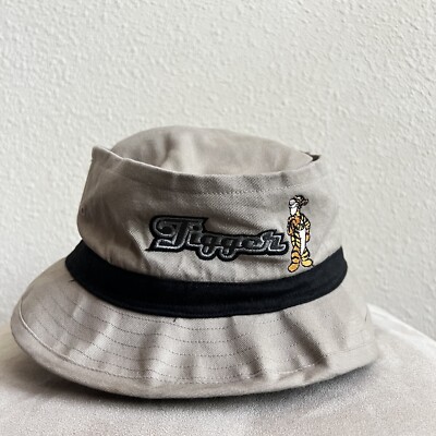 Vintage Walt Disney World Tigger Bucket Hat Khaki Embroidered Logo Retro-image