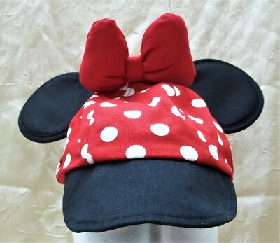 Minnie Mouse Red Toddler Hat with Bow Ears Adjustable Cap From Walt Disney World-image