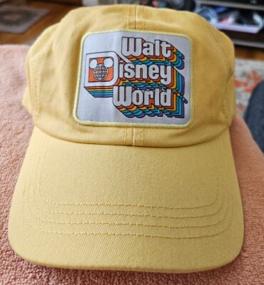 Disney Parks Walt Disney World Retro Yellow Adjustable Cap Hat Size Adult-image