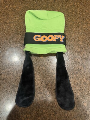 Walt Disney World Disney Parks Foam Green Goofy Hat w Long Floppy Fur Ears Vtg-image