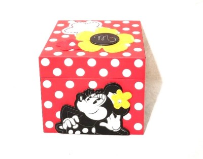 Disney Parks Shanghai Minnie Mouse Jewelry Box Red Black Polka Dots Flower -image